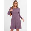 imageANRABESS Womens Long Sleeve Ribbed Knit Sweater Dresses 2025 Fall Winter Casual Lounge Short Tunic Dress with Pockets ButtonsPurple Mauve