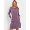 imageANRABESS Womens Long Sleeve Ribbed Knit Sweater Dresses 2025 Fall Winter Casual Lounge Short Tunic Dress with Pockets ButtonsPurple Mauve