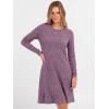 imageANRABESS Womens Long Sleeve Ribbed Knit Sweater Dresses 2025 Fall Winter Casual Lounge Short Tunic Dress with Pockets ButtonsPurple Mauve