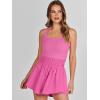 imageANRABESS Womens Mini Tennis Dresses Skort Summer Sleeveless One Piece Workout Romper Dress with Shorts Athletic 2025 OutfitHot Pink
