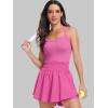 imageANRABESS Womens Mini Tennis Dresses Skort Summer Sleeveless One Piece Workout Romper Dress with Shorts Athletic 2025 OutfitHot Pink
