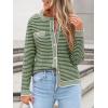 imageANRABESS Womens Striped Cardigan Sweaters Casual Long Sleeve Open Front Button Down Knit Cropped Jackets Fall Coat OuterwearStripe Army Green
