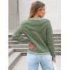 imageANRABESS Womens Striped Cardigan Sweaters Casual Long Sleeve Open Front Button Down Knit Cropped Jackets Fall Coat OuterwearStripe Army Green