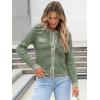 imageANRABESS Womens Striped Cardigan Sweaters Casual Long Sleeve Open Front Button Down Knit Cropped Jackets Fall Coat OuterwearStripe Army Green