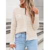 imageANRABESS Womens Striped Cardigan Sweaters Casual Long Sleeve Open Front Button Down Knit Cropped Jackets Fall Coat OuterwearStripe Beige