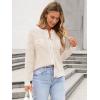 imageANRABESS Womens Striped Cardigan Sweaters Casual Long Sleeve Open Front Button Down Knit Cropped Jackets Fall Coat OuterwearStripe Beige