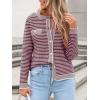 imageANRABESS Womens Striped Cardigan Sweaters Casual Long Sleeve Open Front Button Down Knit Cropped Jackets Fall Coat OuterwearStripe Burgundy