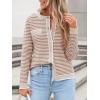 imageANRABESS Womens Striped Cardigan Sweaters Casual Long Sleeve Open Front Button Down Knit Cropped Jackets Fall Coat OuterwearStripe Khaki