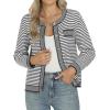 imageANRABESS Womens Striped Cardigan Sweaters Casual Long Sleeve Open Front Button Down Knit Cropped Jackets Fall Coat OuterwearStripe White