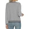 imageANRABESS Womens Striped Cardigan Sweaters Casual Long Sleeve Open Front Button Down Knit Cropped Jackets Fall Coat OuterwearStripe White