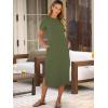imageANRABESS Womens Summer Casual Midi Dress Short Sleeve Crewneck T Shirt Long Dresses Split Stripe Beach Vacation Travel OutfitArmy Green