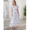 imageANRABESS Womens Summer Floral Maxi Dress Casual V Neck Short Sleeve Chiffon Boho Flowy Beach 2025 Wedding Guest Long DressesFloral White Teal