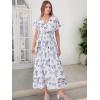 imageANRABESS Womens Summer Floral Maxi Dress Casual V Neck Short Sleeve Chiffon Boho Flowy Beach 2025 Wedding Guest Long DressesFloral White Teal