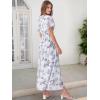 imageANRABESS Womens Summer Floral Maxi Dress Casual V Neck Short Sleeve Chiffon Boho Flowy Beach 2025 Wedding Guest Long DressesFloral White Teal
