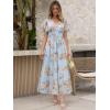 imageANRABESS Womens Summer Floral Maxi Dress Casual V Neck Short Sleeve Chiffon Boho Flowy Beach 2025 Wedding Guest Long DressesOrange Floral Print