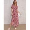 imageANRABESS Womens Summer Floral Maxi Dress Casual V Neck Short Sleeve Chiffon Boho Flowy Beach 2025 Wedding Guest Long DressesRose Red Flor