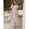 imageANRABESS Womens Summer Floral Maxi Dress Casual V Neck Short Sleeve Chiffon Boho Flowy Beach 2025 Wedding Guest Long DressesWhite Flor