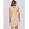 imageANRABESS Womens Sundress Beach Vacation Mini Tank Dresses Summer Casual Crochet Knit Scoop Neck Sleeveless DressBeige