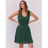imageANRABESS Womens Sundress Beach Vacation Mini Tank Dresses Summer Casual Crochet Knit Scoop Neck Sleeveless DressDark Green
