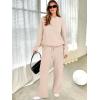 imageANRABESS Womens Two Piece Outfits Casual Knit Hooded Sweater Straight Leg Pants Set 2025 Fall Lounge Travel ClothesBeige