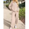 imageANRABESS Womens Two Piece Outfits Casual Knit Hooded Sweater Straight Leg Pants Set 2025 Fall Lounge Travel ClothesBeige