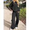 imageANRABESS Womens Two Piece Outfits Casual Knit Hooded Sweater Straight Leg Pants Set 2025 Fall Lounge Travel ClothesBlack