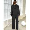 imageANRABESS Womens Two Piece Outfits Casual Knit Hooded Sweater Straight Leg Pants Set 2025 Fall Lounge Travel ClothesBlack