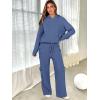 imageANRABESS Womens Two Piece Outfits Casual Knit Hooded Sweater Straight Leg Pants Set 2025 Fall Lounge Travel ClothesDark Blue