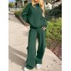 imageANRABESS Womens Two Piece Outfits Casual Knit Hooded Sweater Straight Leg Pants Set 2025 Fall Lounge Travel ClothesDeep Green