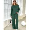 imageANRABESS Womens Two Piece Outfits Casual Knit Hooded Sweater Straight Leg Pants Set 2025 Fall Lounge Travel ClothesDeep Green