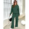 imageANRABESS Womens Two Piece Outfits Casual Knit Hooded Sweater Straight Leg Pants Set 2025 Fall Lounge Travel ClothesDeep Green