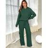 imageANRABESS Womens Two Piece Outfits Casual Knit Hooded Sweater Straight Leg Pants Set 2025 Fall Lounge Travel ClothesDeep Green