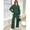 imageANRABESS Womens Two Piece Outfits Casual Knit Hooded Sweater Straight Leg Pants Set 2025 Fall Lounge Travel ClothesDeep Green