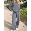 imageANRABESS Womens Two Piece Outfits Casual Knit Hooded Sweater Straight Leg Pants Set 2025 Fall Lounge Travel ClothesGrey