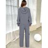 imageANRABESS Womens Two Piece Outfits Casual Knit Hooded Sweater Straight Leg Pants Set 2025 Fall Lounge Travel ClothesGrey