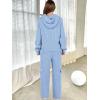 imageANRABESS Womens Two Piece Outfits Casual Knit Hooded Sweater Straight Leg Pants Set 2025 Fall Lounge Travel ClothesLight Blue