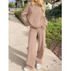 imageANRABESS Womens Two Piece Outfits Casual Knit Hooded Sweater Straight Leg Pants Set 2025 Fall Lounge Travel ClothesLight Camel
