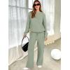 imageANRABESS Womens Two Piece Outfits Casual Knit Hooded Sweater Straight Leg Pants Set 2025 Fall Lounge Travel ClothesLight Green