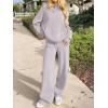 imageANRABESS Womens Two Piece Outfits Casual Knit Hooded Sweater Straight Leg Pants Set 2025 Fall Lounge Travel ClothesLight Grey