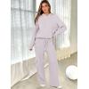 imageANRABESS Womens Two Piece Outfits Casual Knit Hooded Sweater Straight Leg Pants Set 2025 Fall Lounge Travel ClothesLight Grey