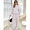 imageANRABESS Womens Two Piece Outfits Casual Knit Hooded Sweater Straight Leg Pants Set 2025 Fall Lounge Travel ClothesLight Grey