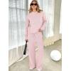 imageANRABESS Womens Two Piece Outfits Casual Knit Hooded Sweater Straight Leg Pants Set 2025 Fall Lounge Travel ClothesLight Pink