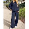 imageANRABESS Womens Two Piece Outfits Casual Knit Hooded Sweater Straight Leg Pants Set 2025 Fall Lounge Travel ClothesNavy Blue