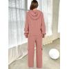 imageANRABESS Womens Two Piece Outfits Casual Knit Hooded Sweater Straight Leg Pants Set 2025 Fall Lounge Travel ClothesRust