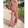 imageANRABESS Womens Two Piece Outfits Casual Knit Hooded Sweater Straight Leg Pants Set 2025 Fall Lounge Travel ClothesRust