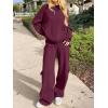 imageANRABESS Womens Two Piece Outfits Casual Knit Hooded Sweater Straight Leg Pants Set 2025 Fall Lounge Travel ClothesWine Red