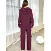 imageANRABESS Womens Two Piece Outfits Casual Knit Hooded Sweater Straight Leg Pants Set 2025 Fall Lounge Travel ClothesWine Red