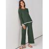 imageANRABESS Womens Two Piece Outfits Knit Pullover Sweater Tops ampamp Wide leg Pants Lounge Matching Sweatsuit Tracksuits SetsArmy Green