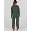 imageANRABESS Womens Two Piece Outfits Knit Pullover Sweater Tops ampamp Wide leg Pants Lounge Matching Sweatsuit Tracksuits SetsArmy Green