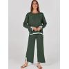imageANRABESS Womens Two Piece Outfits Knit Pullover Sweater Tops ampamp Wide leg Pants Lounge Matching Sweatsuit Tracksuits SetsArmy Green